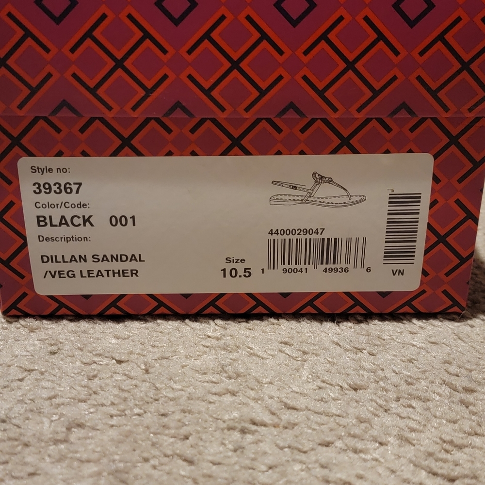 Tory Burch Dillan Black Leather Slingback Sandals Size 10.5 - Picture 12 of 12